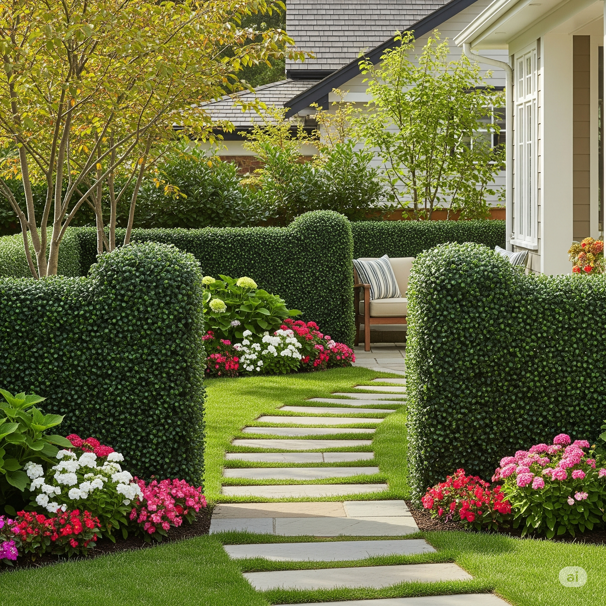 Eco-Friendly Artificial Boxwood Hedge
